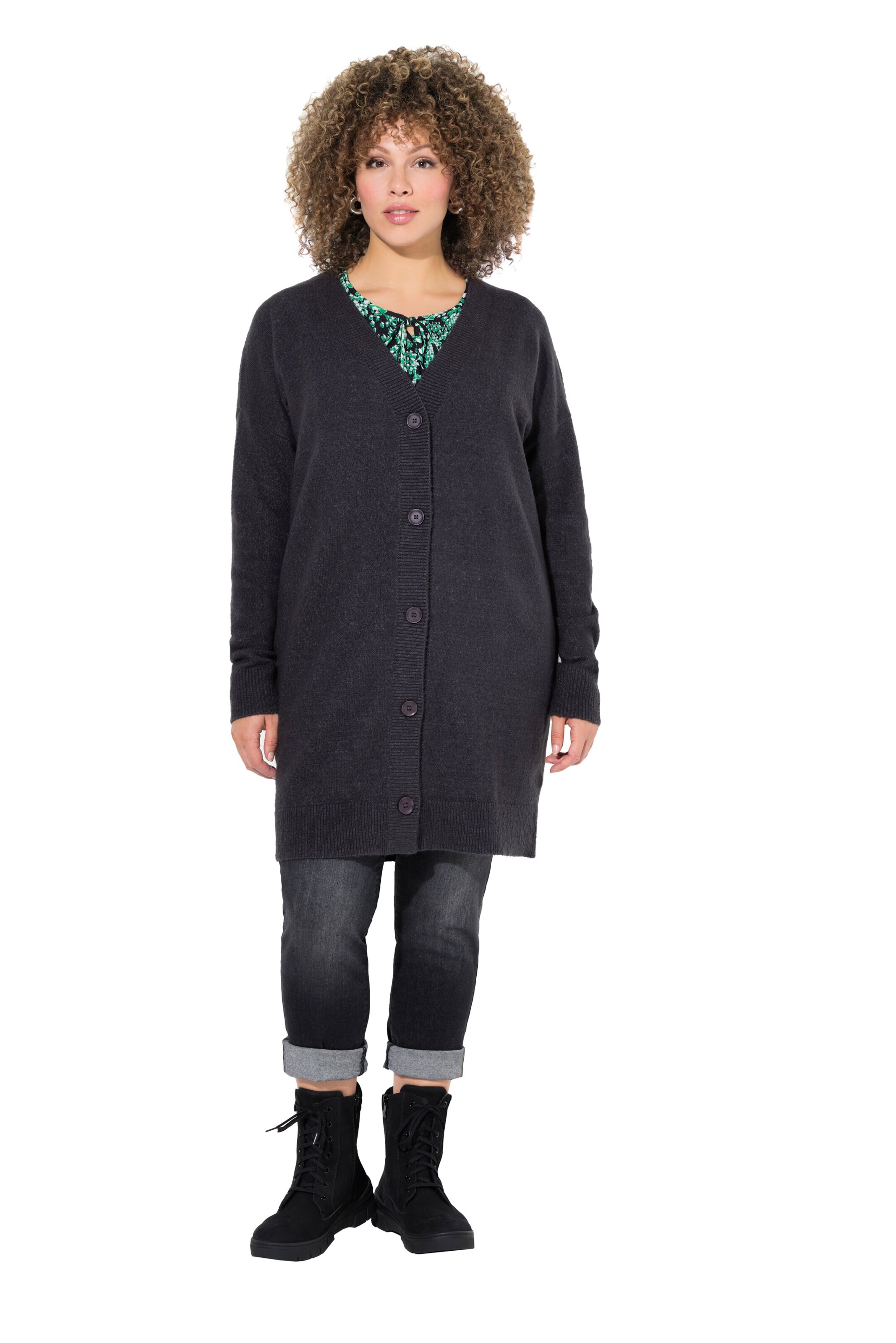 Ulla Popken Gebreid vest in Grijs