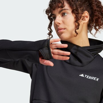 ADIDAS TERREX Athletic Sweatshirt 'Xperior Medium Fleece' in Black