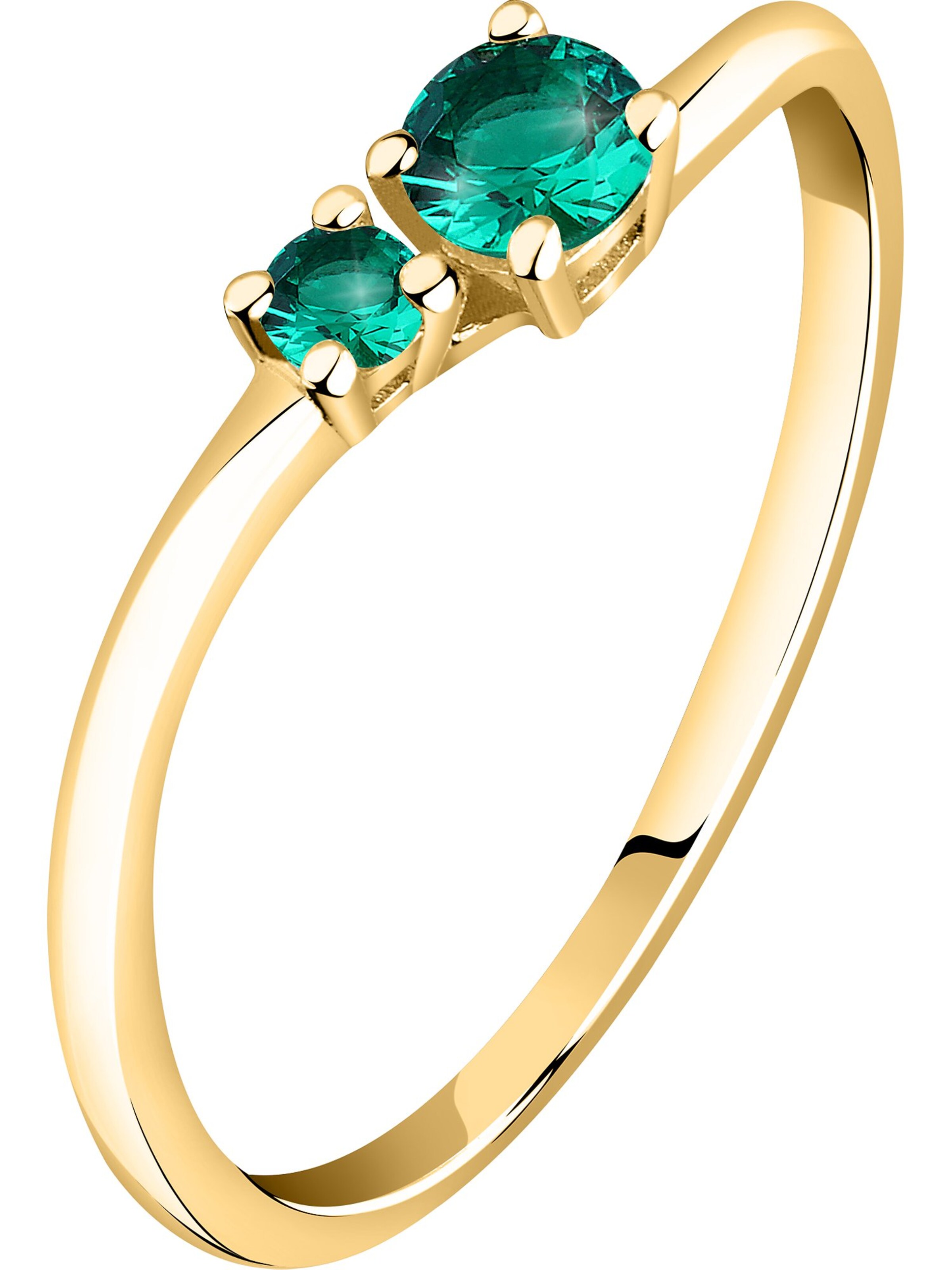 Live Diamond Ring in Grün: Vorderseite