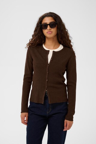 InWear Knit Cardigan 'Yenah' in Brown: front