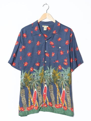 Islander Button Up Shirt in M-L in Blue: front