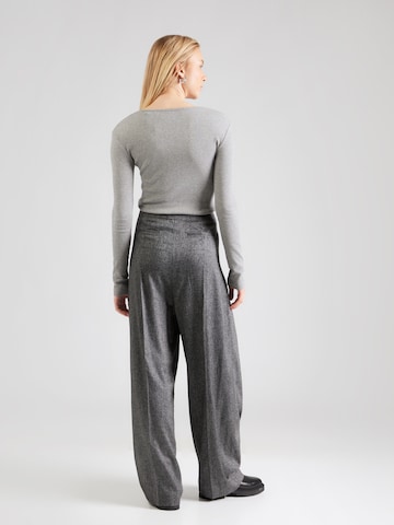 BOSS Zvonové kalhoty Kalhoty se sklady v pase 'Telda' – šedá