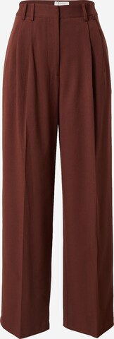 Kendall for ABOUT YOU Wide leg Pleated Pants 'Alexis' in Brown: front