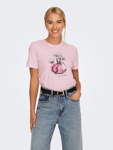 Tricou 'KITA' de la ONLY pe roz: față