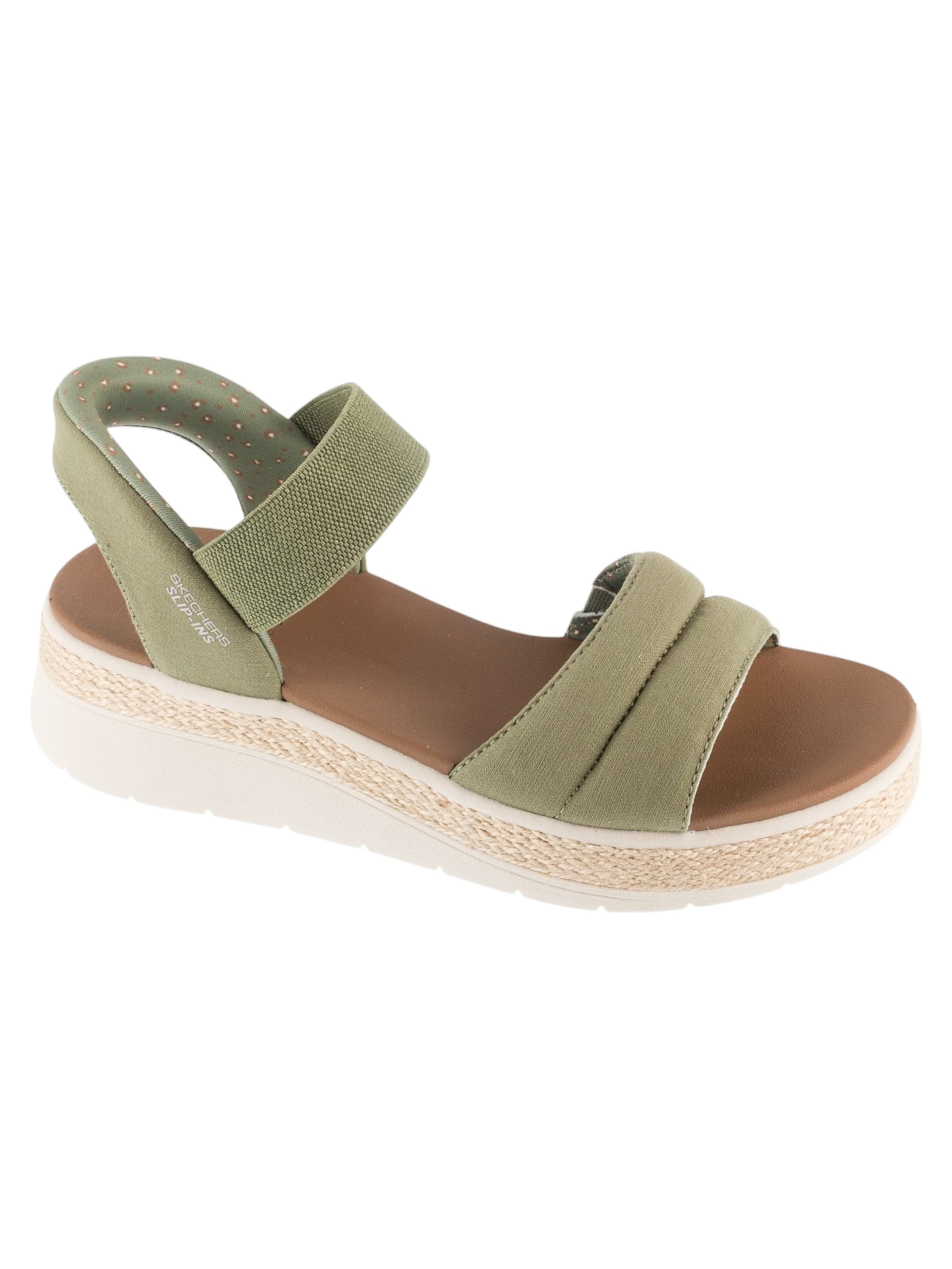SKECHERS Sandals 'Skechers Slip-Ins: BOBS Sun Ray' in Green: front