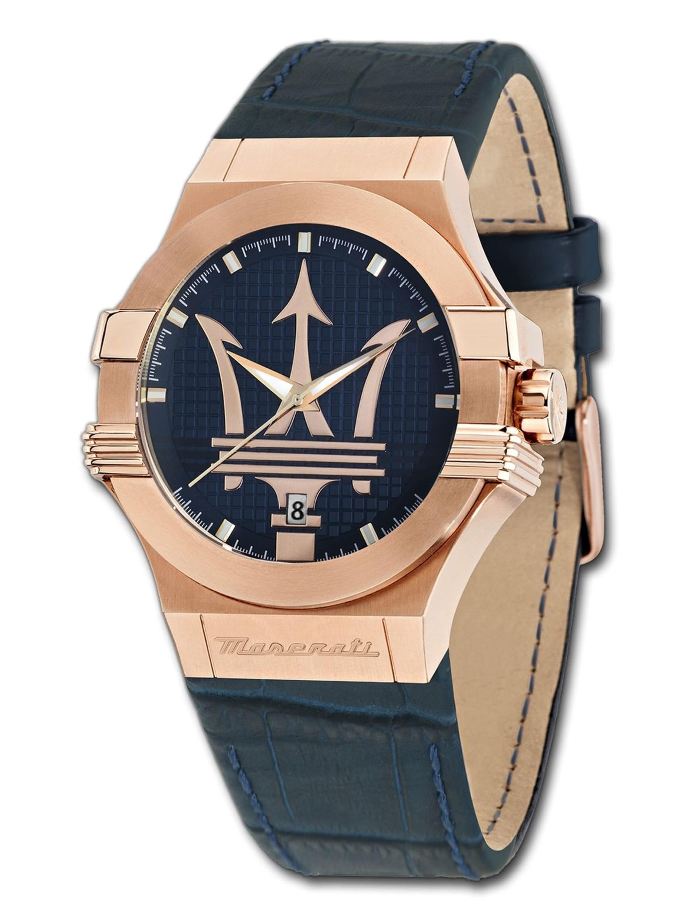 Maserati Analoguhr‌‌‌‌‌‌‌‌‌ in Blau: Vorderseite