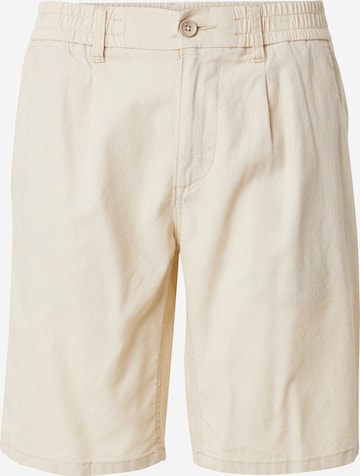 BLEND Regular Pleat-Front Pants in Beige: front