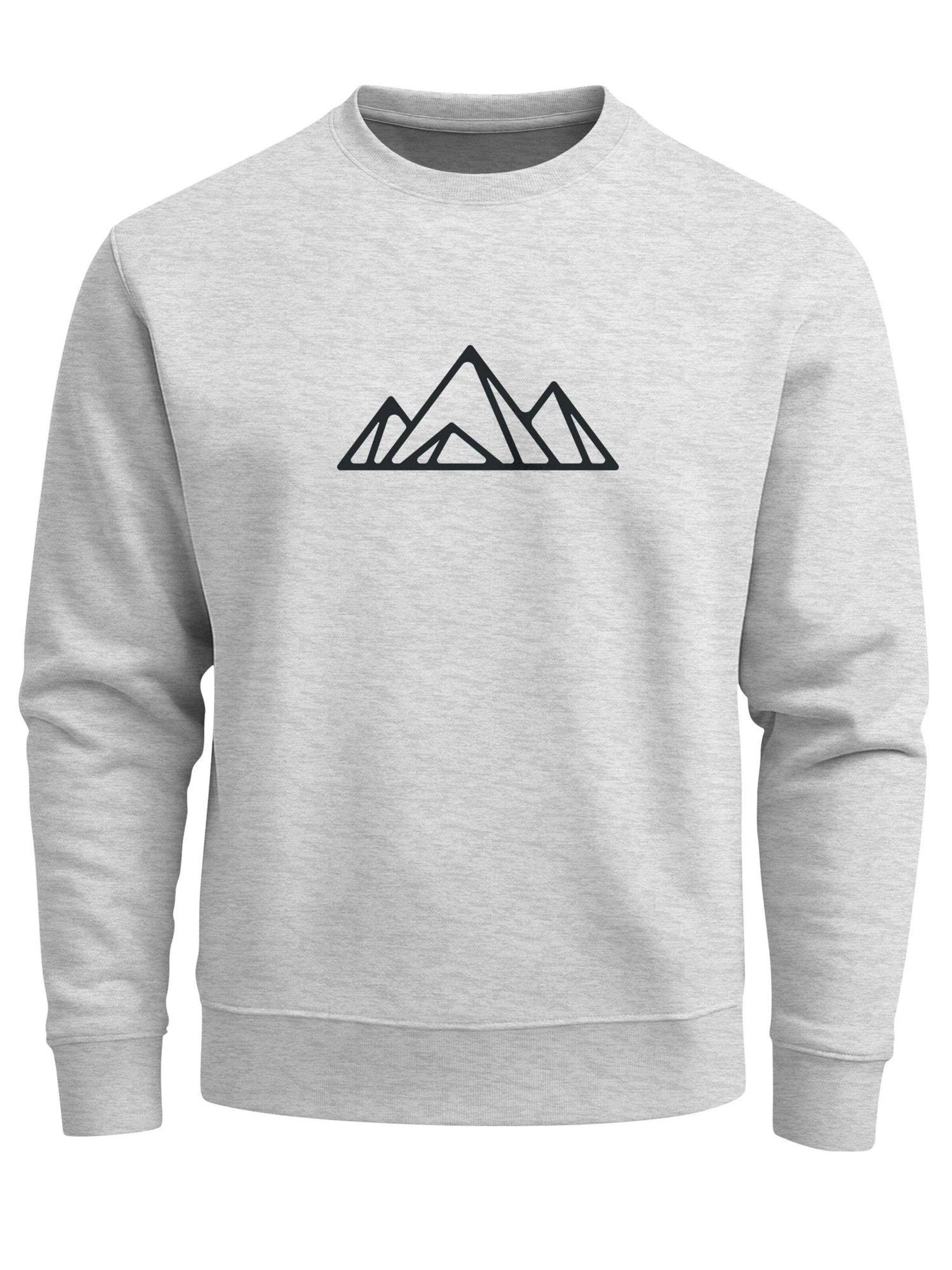 Neverless Sweatshirt 'Berg Polygon' in Grey: front