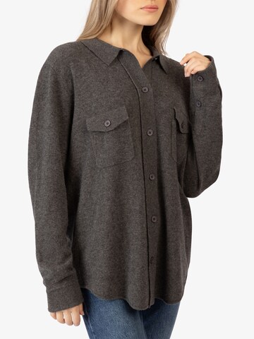 Rainbow Cashmere Blouse in Grey