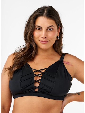 Zizzi - Top de bikini en negro: frente