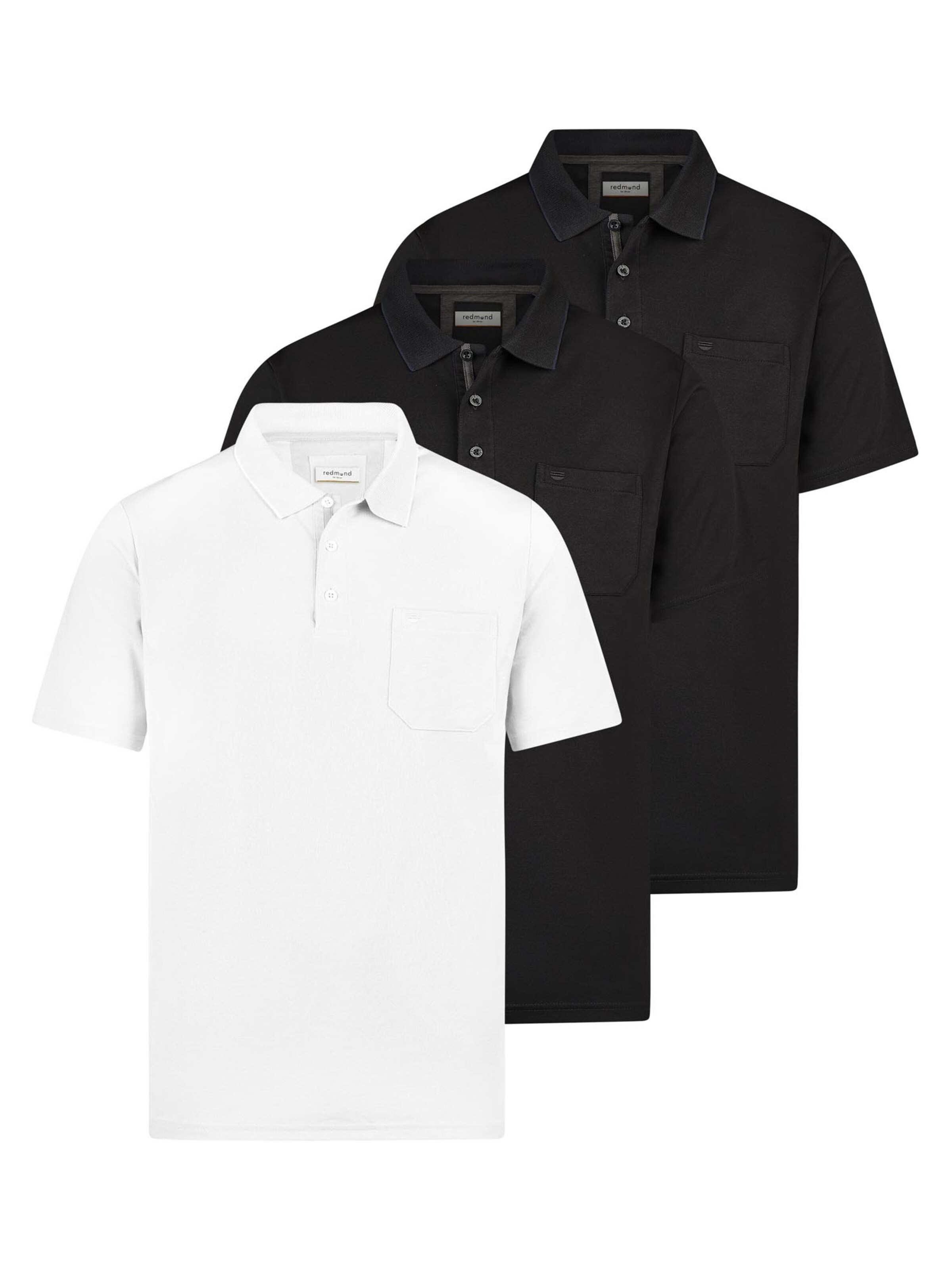 redmond Shirt 'Basic'‌ in S in schwarzmeliert, Produktansicht