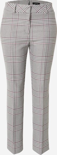 COMMA Pantalon à plis en gris foncé / violet / blanc, Vue avec produit