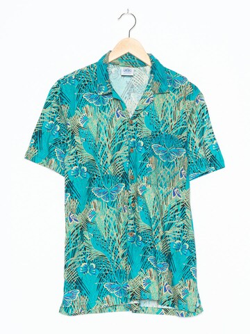 Caribbean Button Up Shirt in M-L in Blue: front