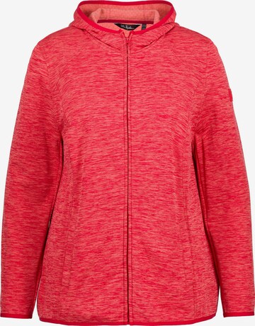 Ulla Popken Zip-Up Hoodie in Red: front