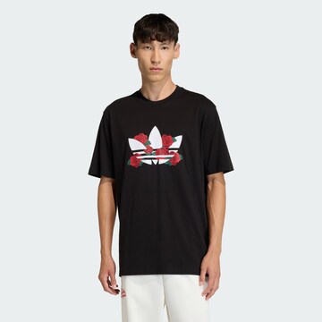 ADIDAS ORIGINALS - Camiseta 'Trefoil Series Roses' en negro: frente