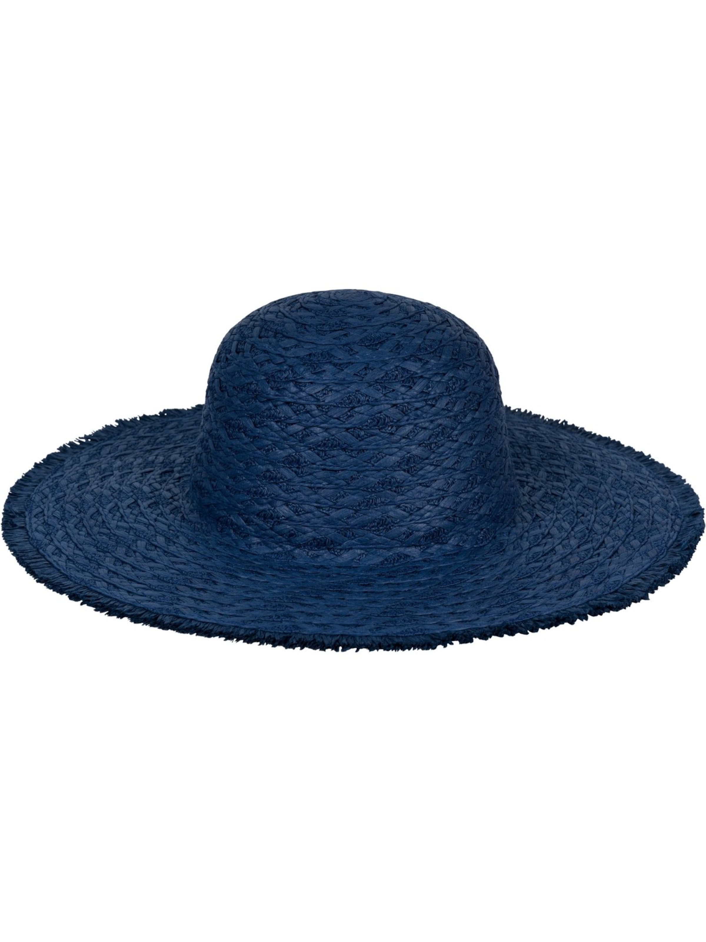 styleBREAKER Hut 'Papierstroh Sonnenhut Geflochten'‌‌‌‌ in Blau