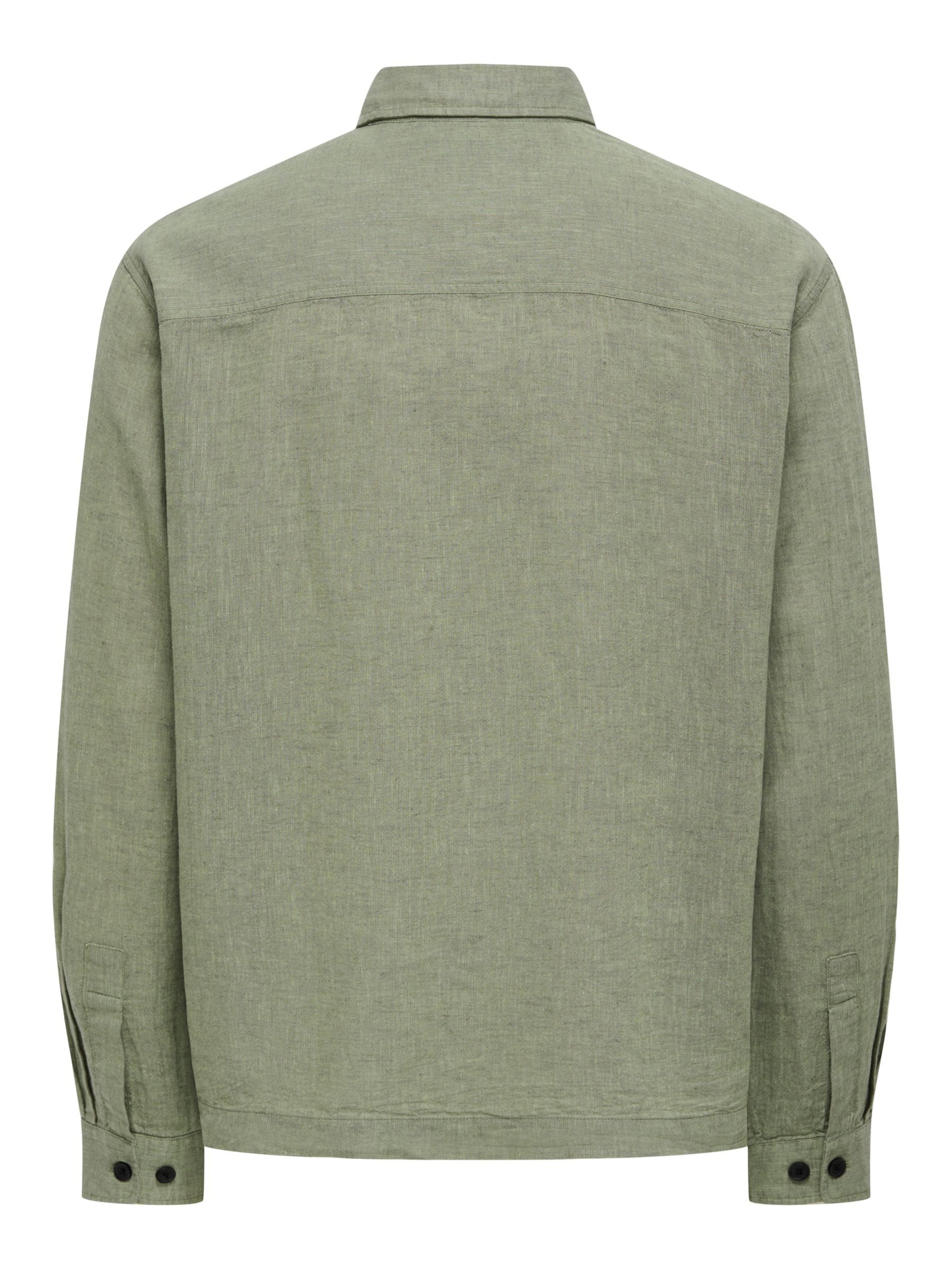 Only & Sons Regular fit Button Up Shirt 'ONSCaiden' in Green