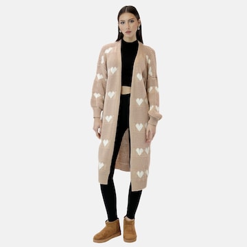 Elara Strickmantel in Beige: Vorderseite