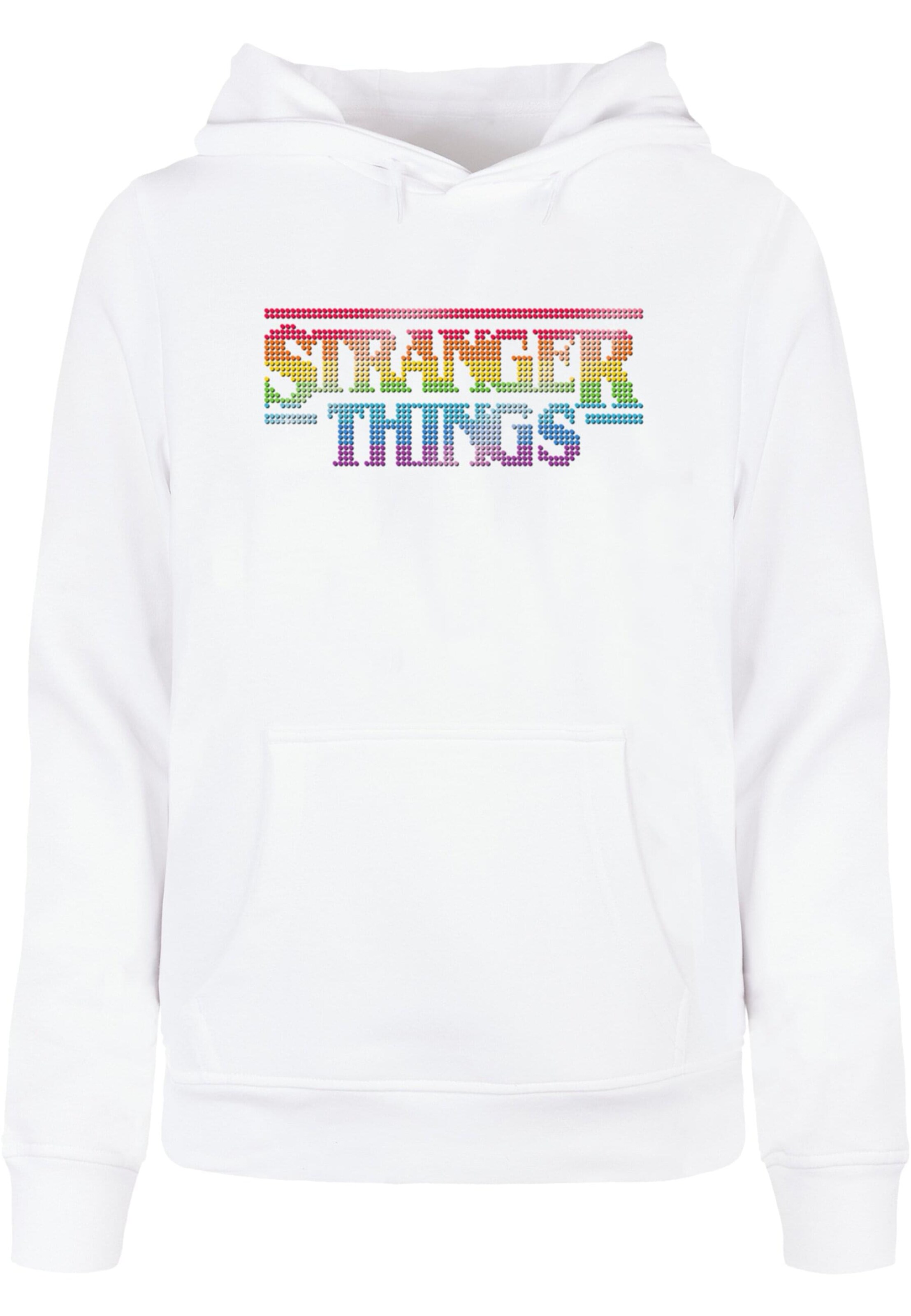 ABSOLUTE CULT Sweatshirt 'Stranger Things - Rainbow' in Wit: voorkant