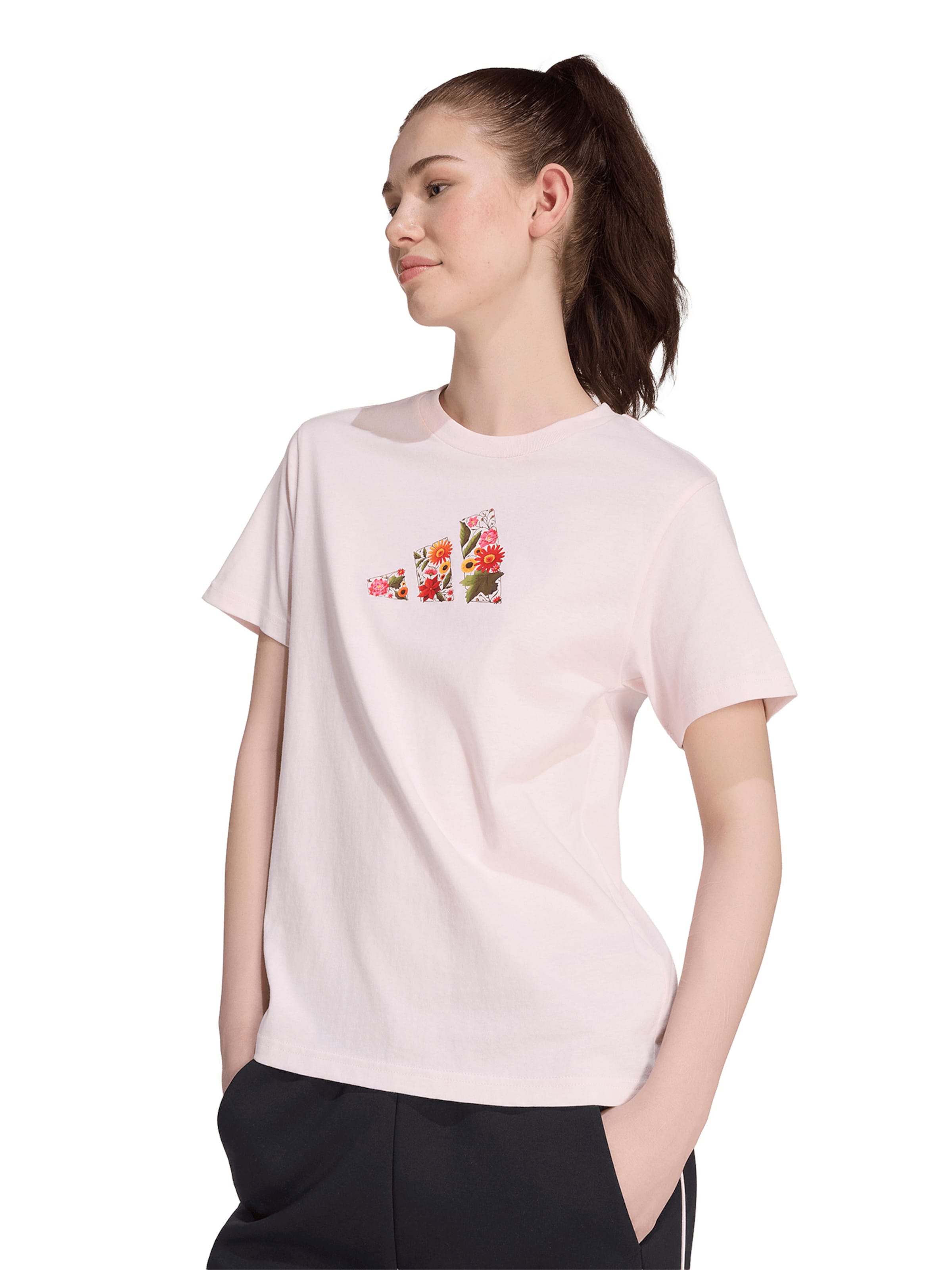 T-shirt fonctionnel 'FLORAL' ADIDAS SPORTSWEAR en rose