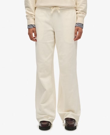 Wide Leg Pantalon Superdry en blanc : devant