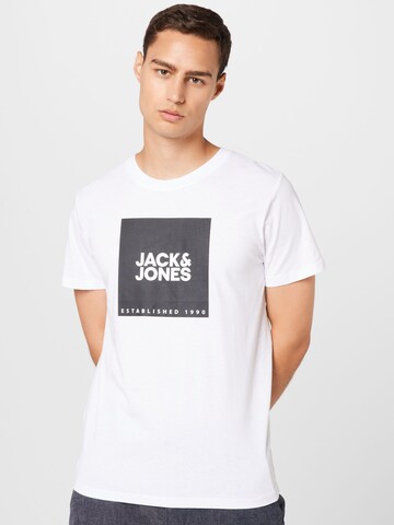 JACK & JONES Póló 'LOCK' - fehér: elől