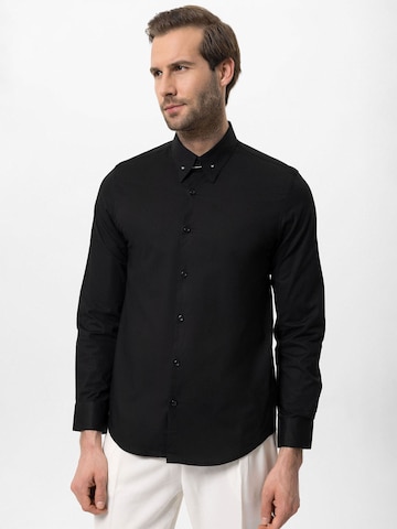 Coupe slim Chemise Antioch en noir