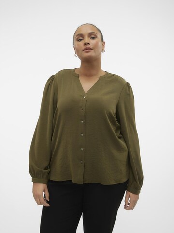 Vero Moda Curve Blouse 'VIBE' in Groen: voorkant