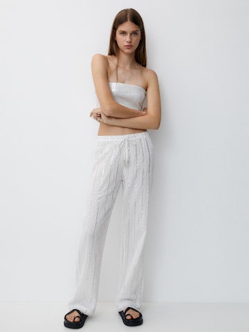 Pull&Bear Loose fit Trousers in White