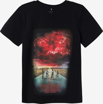 NAME IT Shirt 'Stranger Things' in Zwart: voorkant