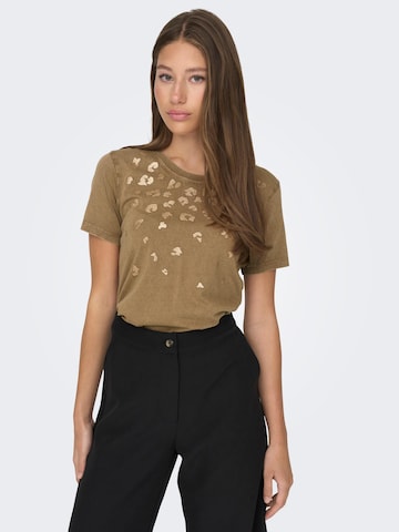 JDY T-Shirt 'FAROCK' in Braun