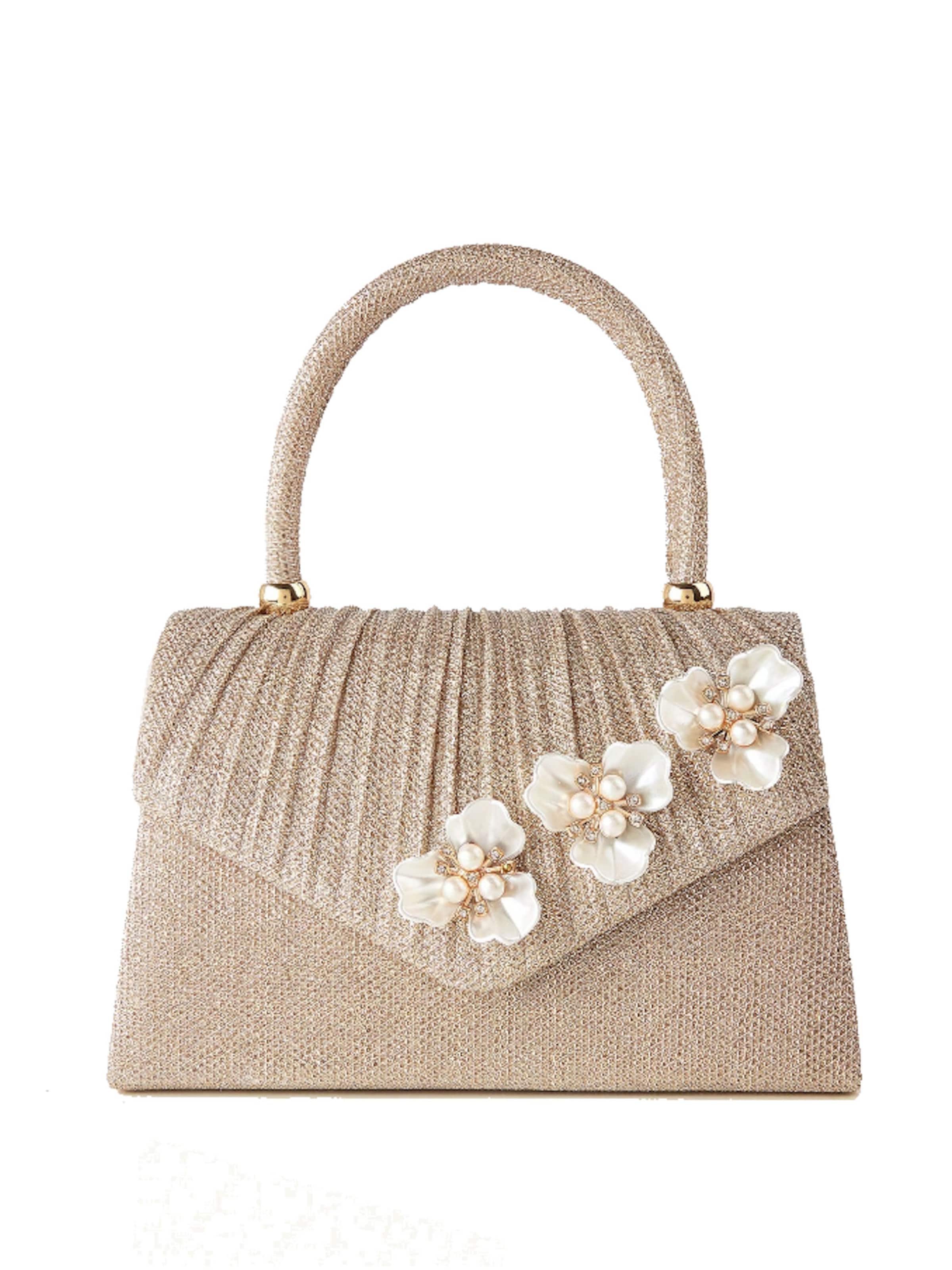 Tomshop24-7 Handbag 'Abendtasche Camellia I, mini' in Gold: front