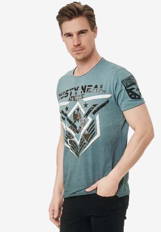 Rusty Neal T-Shirt aus formbeständiger Baumwolle in Blau