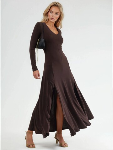 Qu Style Dress 'Maxi' in Brown