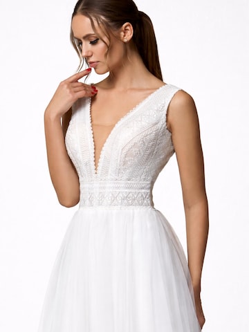 Devotion Dresses Festkjole 'Bonnell A-line V-neck Ivory Wedding dress' i hvid