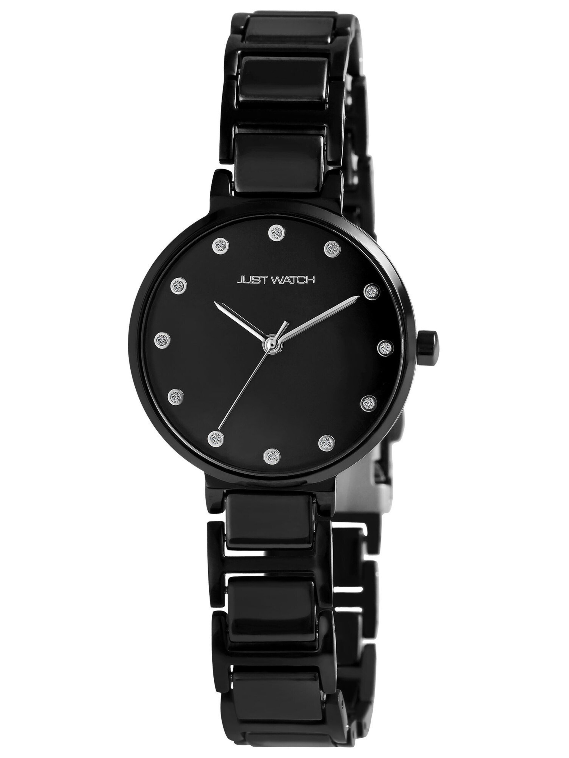 Just Watch Analog Watch 'Patricia, Mineralglas' in Black: front