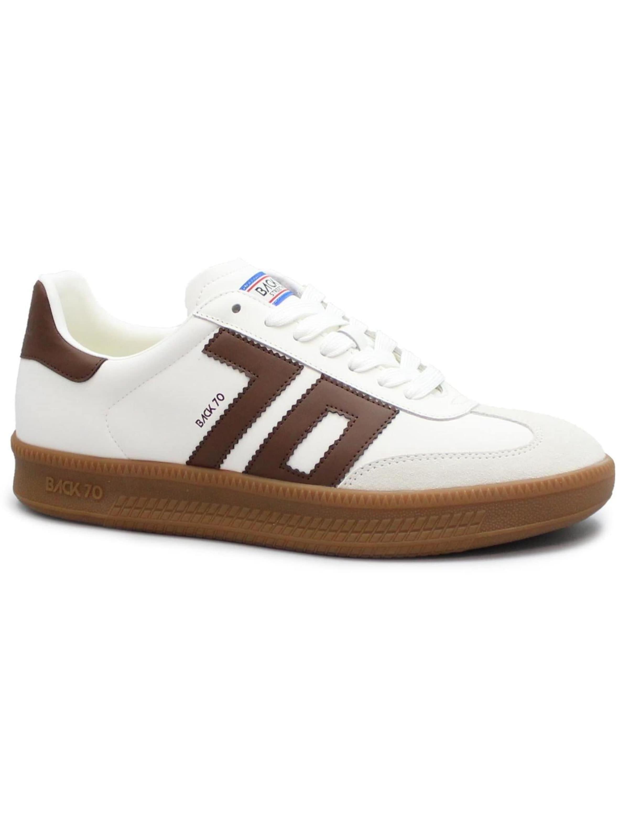 Sneaker bassa 'BACK 70 108028 DOUBLE cuoio bianco marrone scarpe uomo sneakers lacci pelle' di Back70 in marrone: frontale