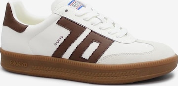 Back70 - Sapatilhas baixas 'BACK 70 108028 DOUBLE cuoio bianco marrone scarpe uomo sneakers lacci pelle' em castanho: frente