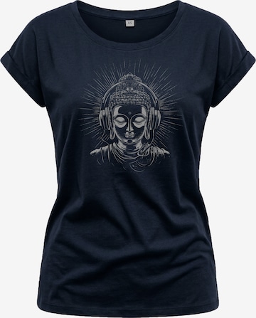 MAKAYA Shirt 'Buddha' in Blue: front