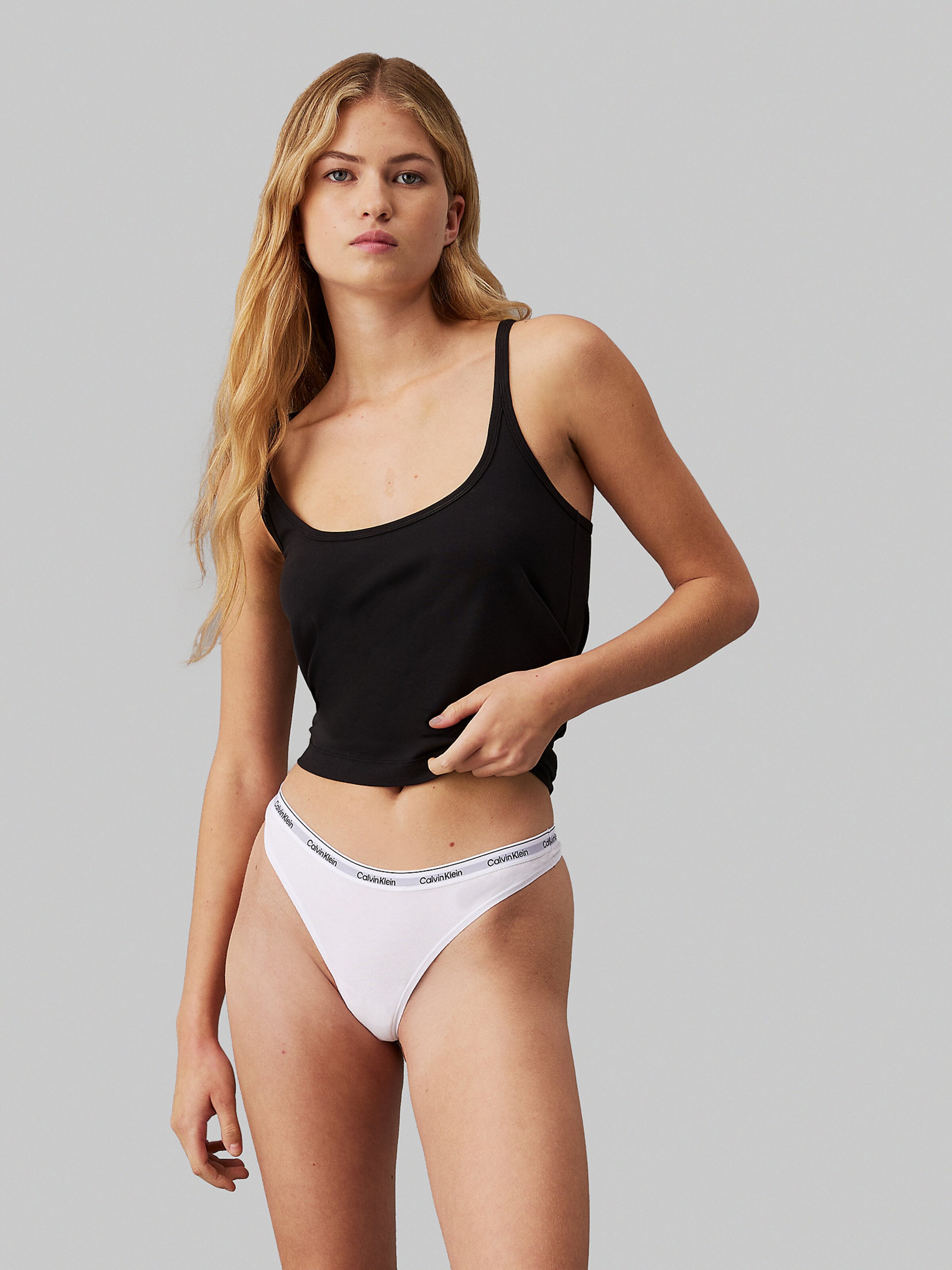 String Calvin Klein Underwear en Aubergine Violet Pastel Blanc ABOUT YOU