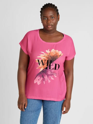 T-shirt 'KETTY' ONLY Carmakoma en rose : devant
