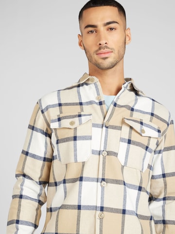 R.D.D. ROYAL DENIM DIVISION Regular fit Button Up Shirt 'Ari' in Beige