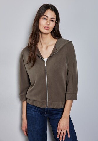 STREET ONE Sweatjacke in Braun: Vorderseite