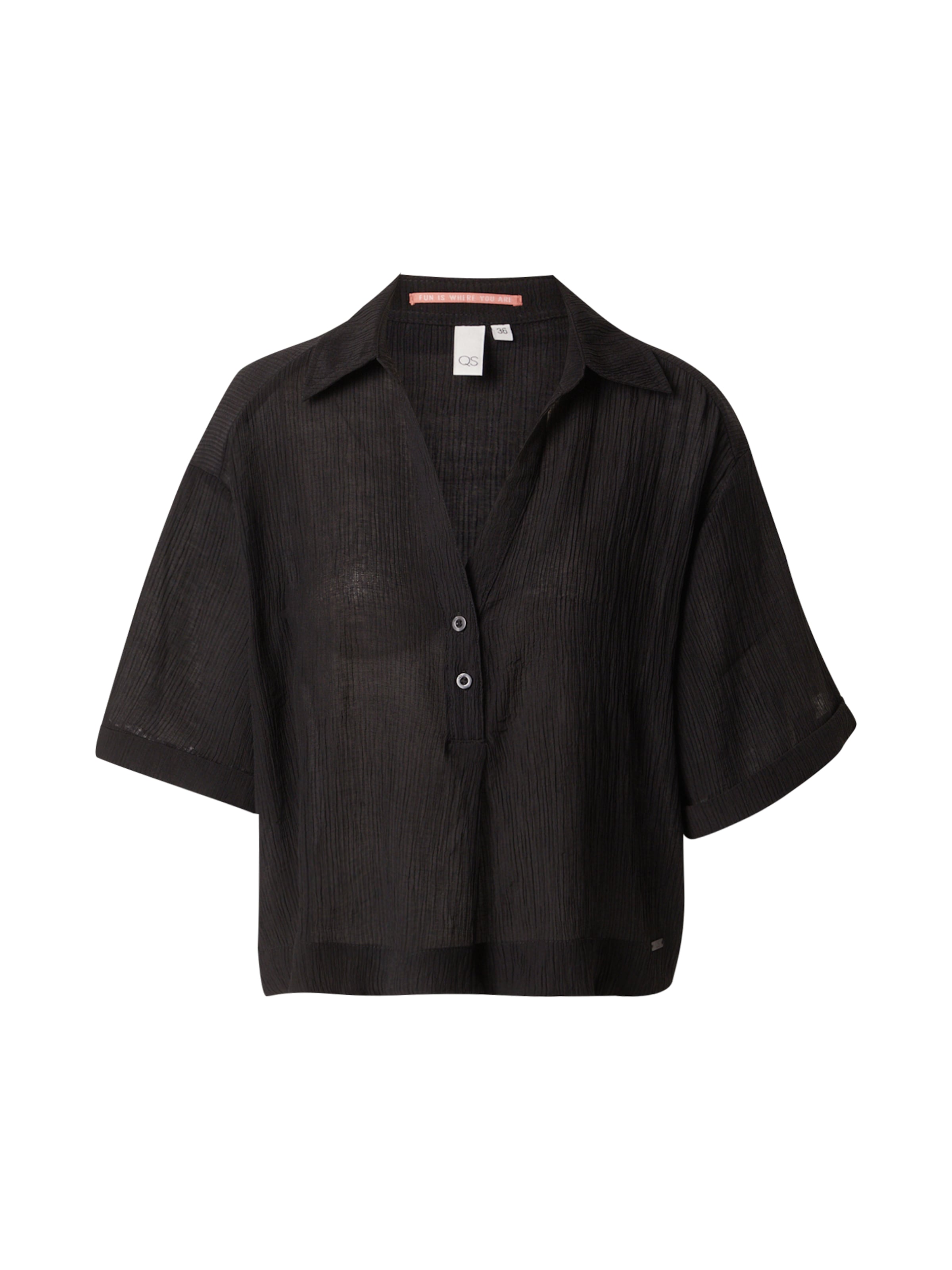 QS Blouse in Zwart: voorkant