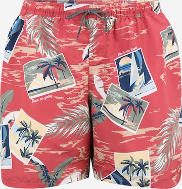 Jack & Jones Plus Board Shorts 'BALI' in Pink: front