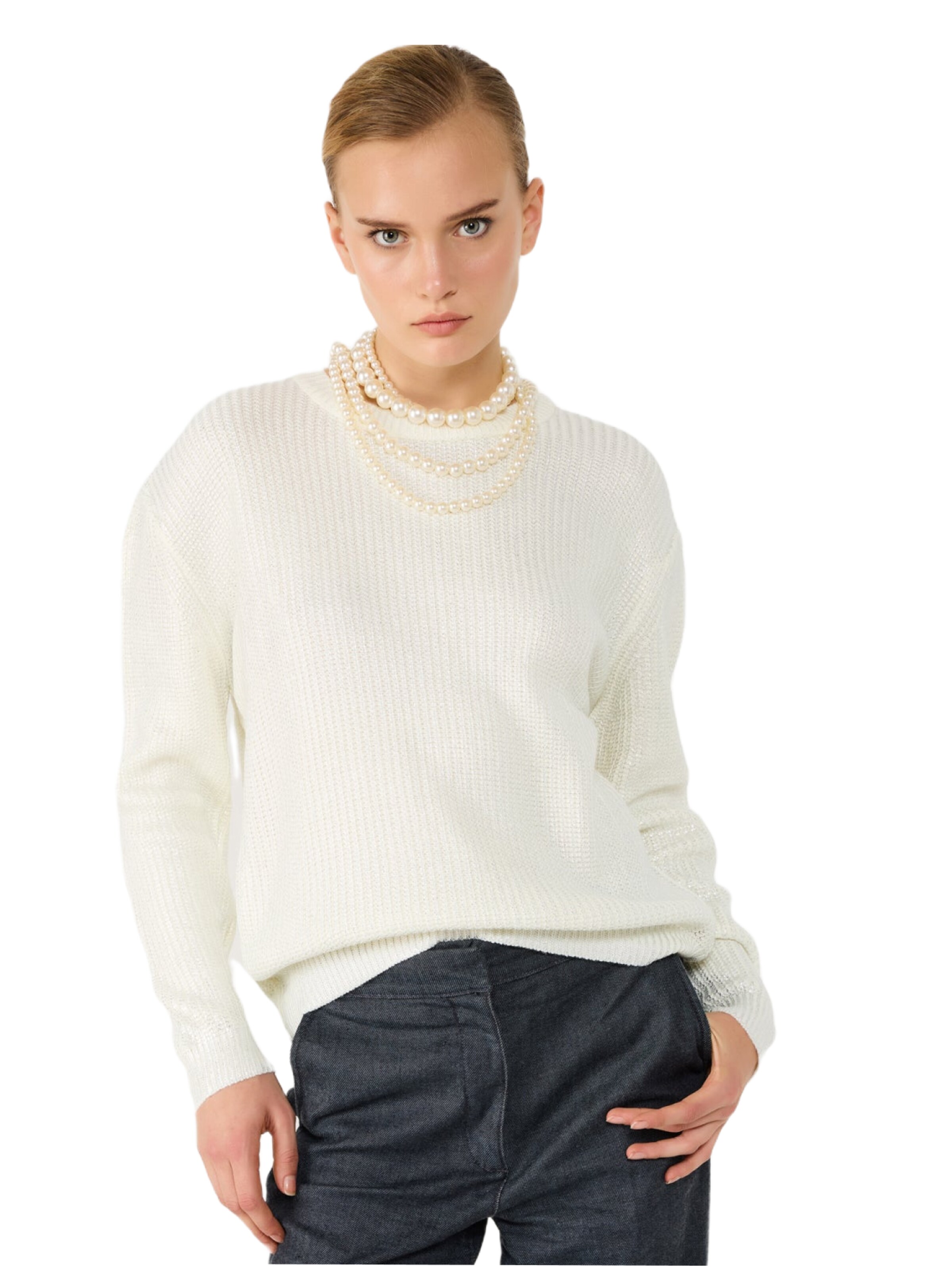 No Matter What Sweater in Beige: front