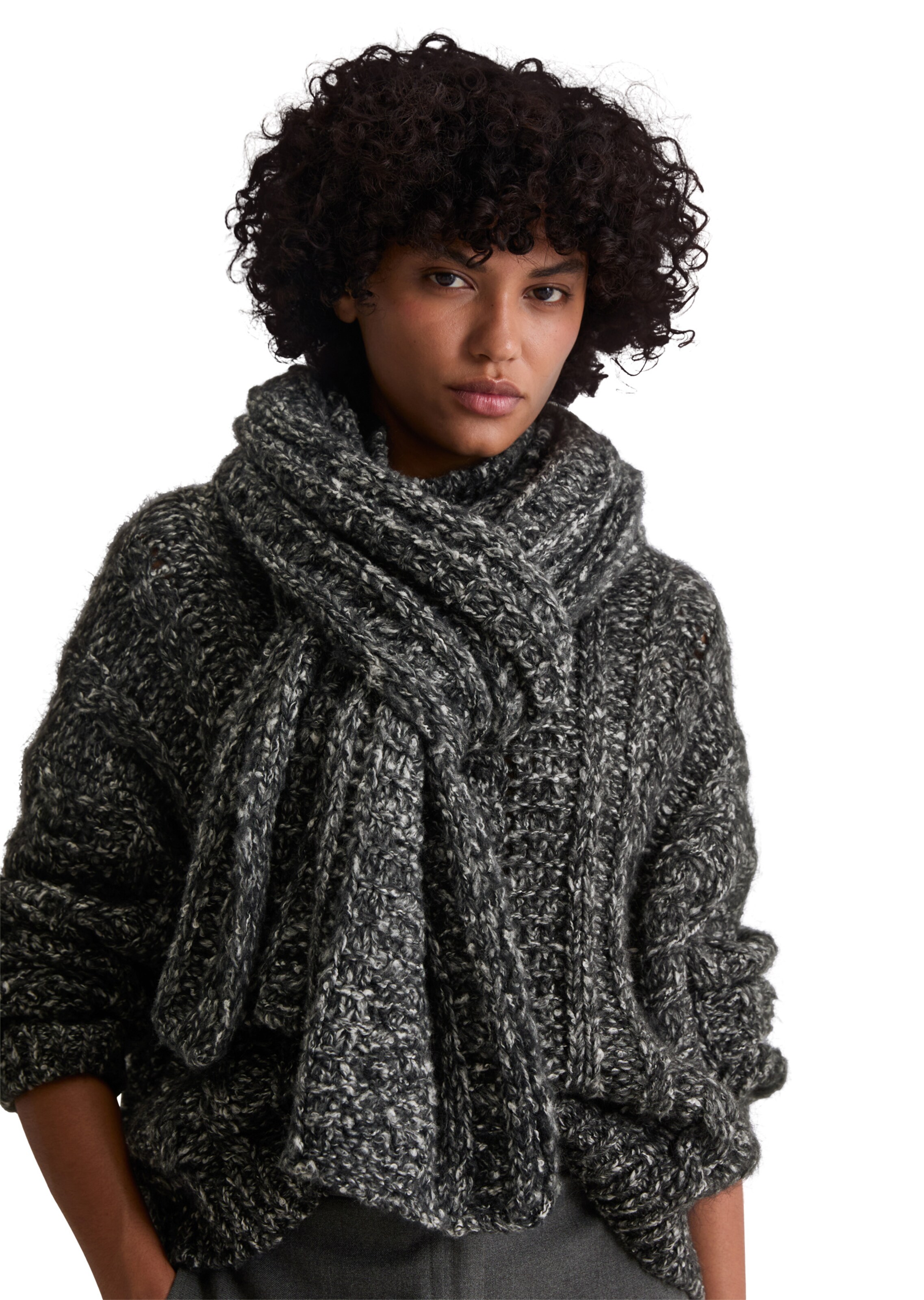 Marc O'Polo Sjaal in Grijs: voorkant