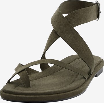 Pull&Bear T-Bar Sandals in Green: front