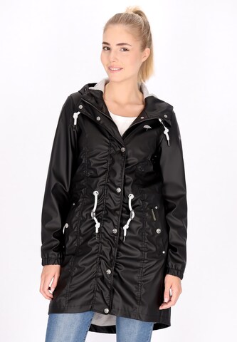 Schmuddelwedda Between-Seasons Coat in Black: front