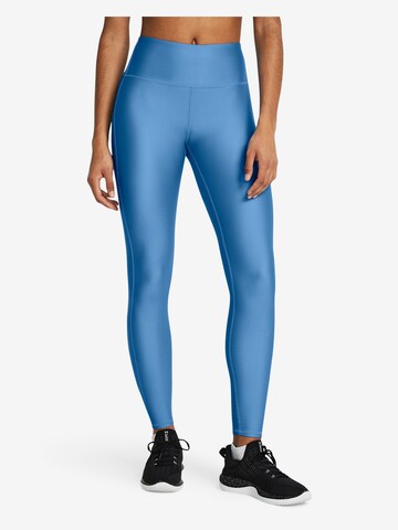 UNDER ARMOUR Skinny Workout Pants 'HeatGear' in Blue: front